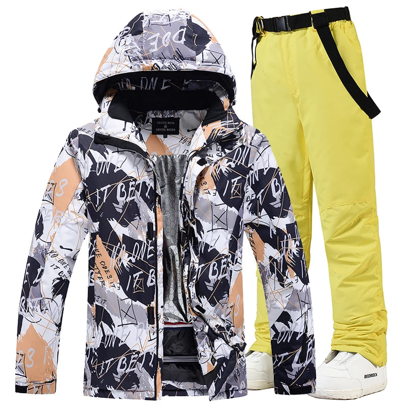 -30, Men and Women Snow Wear, Snowboarding Suit, Winter Clothes Ski, Snow Ski Jacket and Pant Sets, Snowboarding Clothing