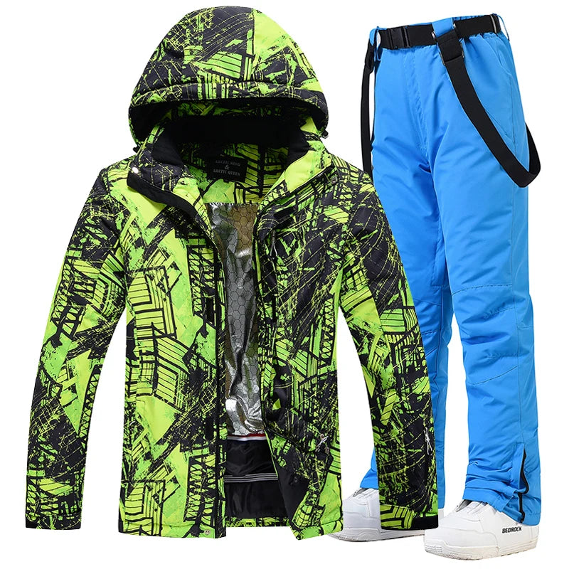 -30, Men and Women Snow Wear, Snowboarding Suit, Winter Clothes Ski, Snow Ski Jacket and Pant Sets, Snowboarding Clothing