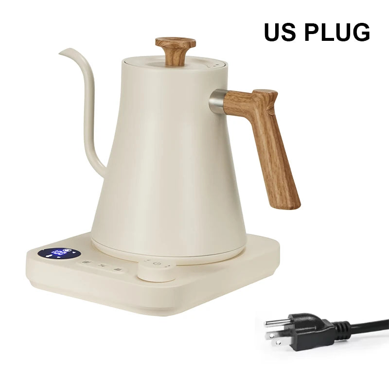 Smart Electric Gooseneck Coffee Kettle – 900ML Precise Temperature Control, Pour-Over Kettle for Home Baristas