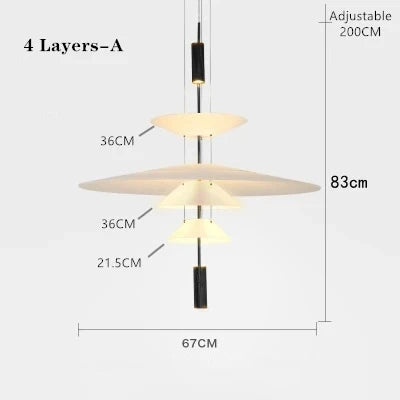 Nordic Fashion LED Chandelier Flying Pendant Lights Saucer Home Decor Denmark Designer Living Room Dining Table Bar Hanging Lamp